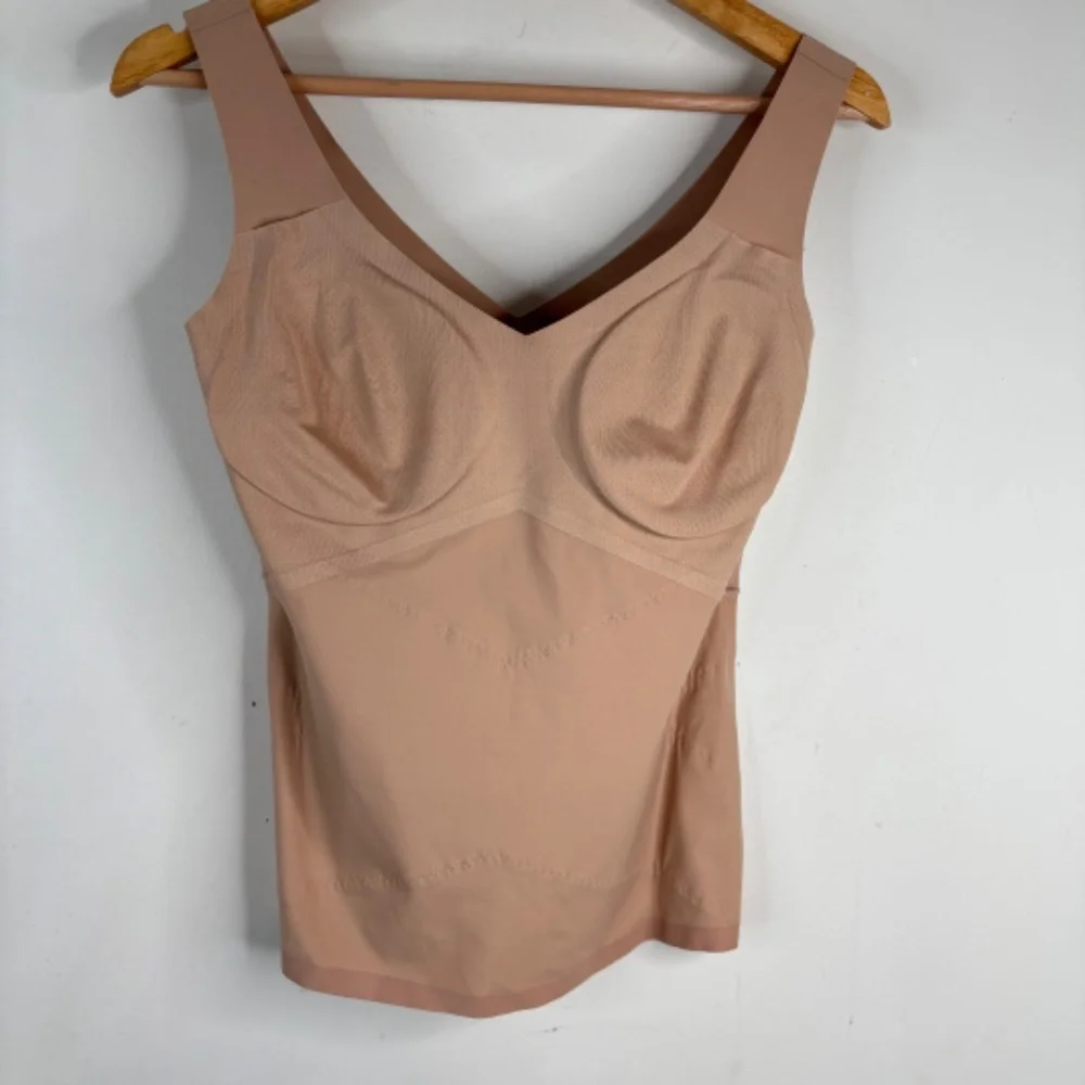 Honeylove Shapewear Liftwear Tank XL Nude Sand Beige Compression Wide Straps Bra